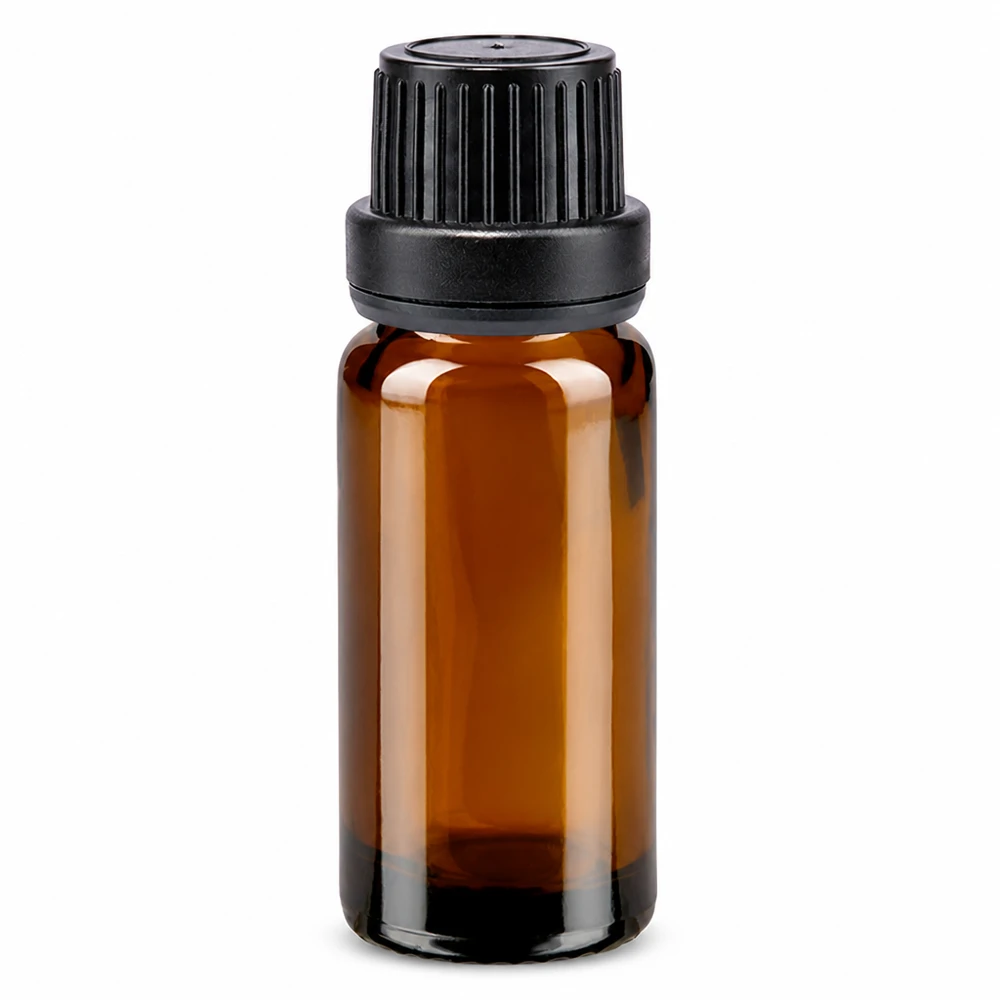 Flacone contagocce marrone da 10ml OV nero/2mm ApoGlas Flacone da farmacia in vetro marrone da 10 ml con tappo di sicurezza nero e dosatore a gocce da 2 mm