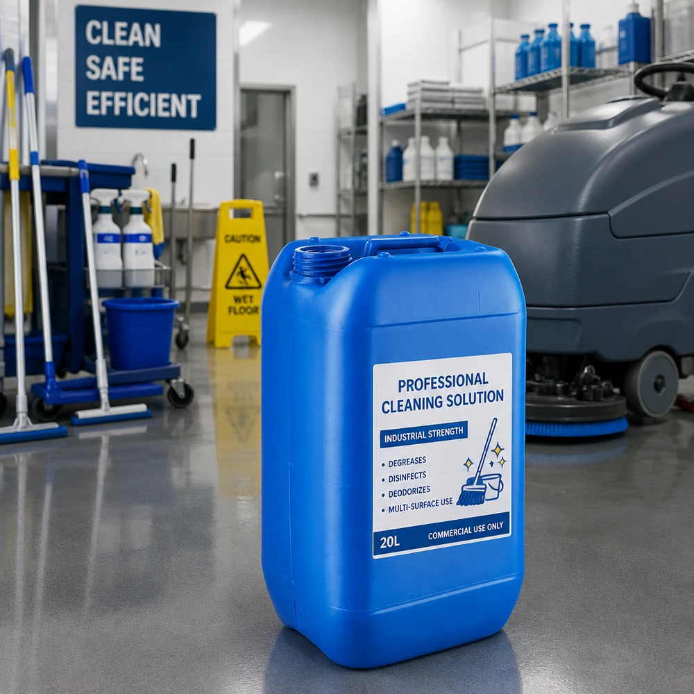 Tanica 15 litri blu senza tappo Tanica industriale da 15 litri, blu, senza tappo, per detergenti chimici e uso professionale