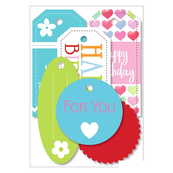 Etichetta regalo "Happy Birthday" (6 pezzi)