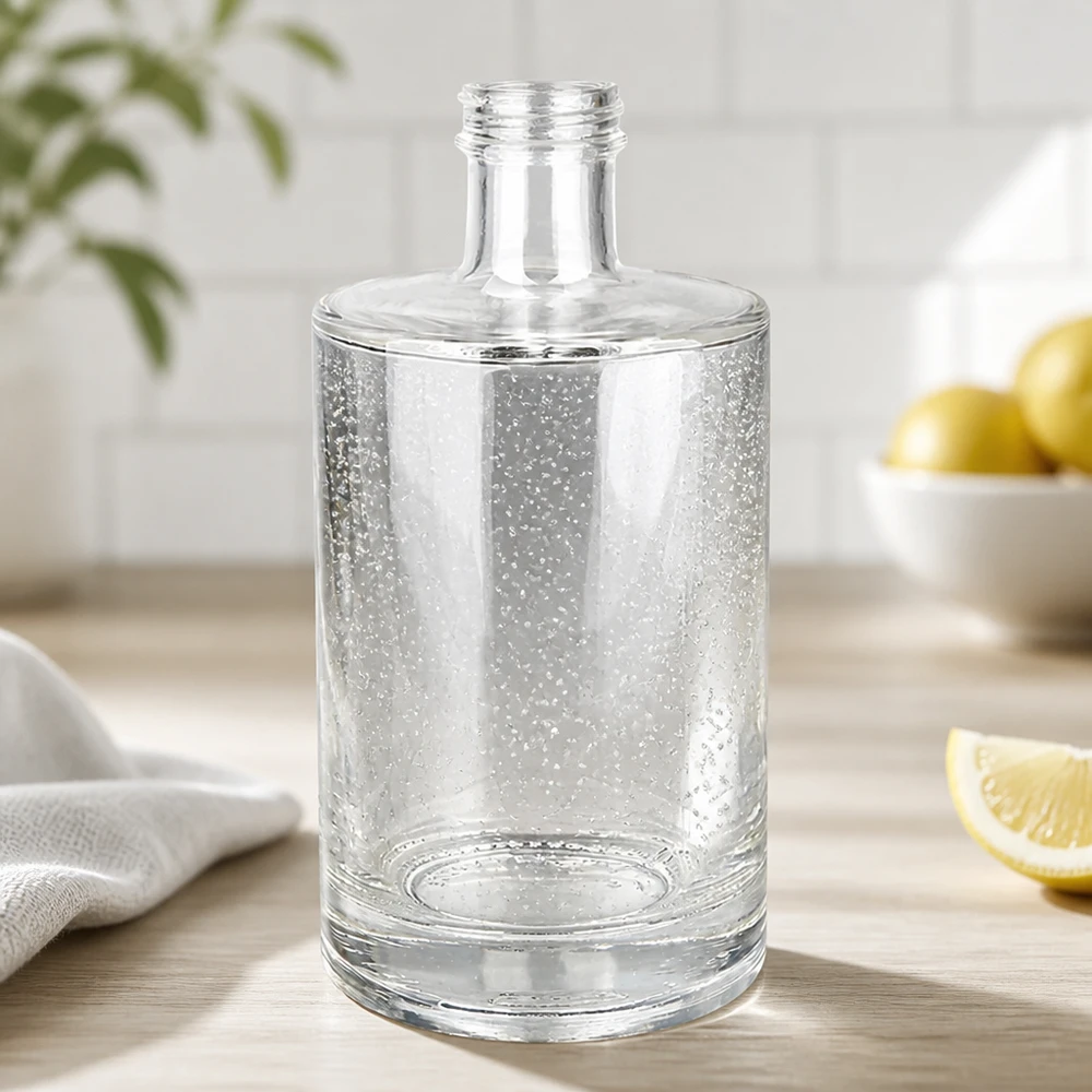 Bottiglia in vetro da 500 ml Sam senza tappo a vite UNiTWIST® Bottiglia in vetro da 500 ml Sam UNiTWIST collo filettato Vista dettagliata della cucina con limoni e sfondo bianco