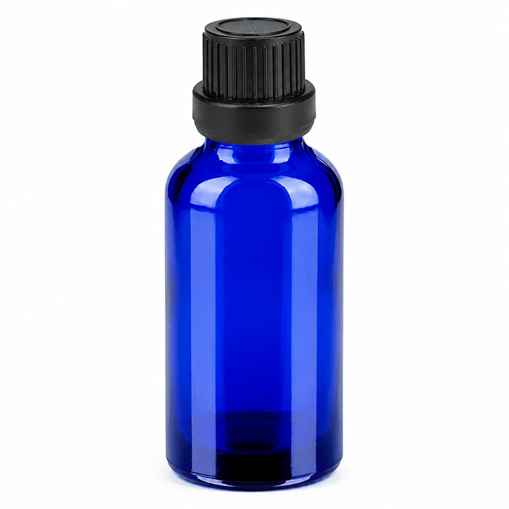 Bottiglia da 30ml 11mm SV nero OV BlueLine UT18/30 Flacone compatto da 30 ml in blu cobalto, ideale per i viaggi e per le porzioni