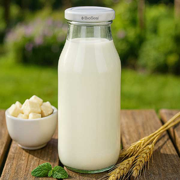 Bottiglia UNiTWIST263 con coperchio bianco TO43 BioSeal