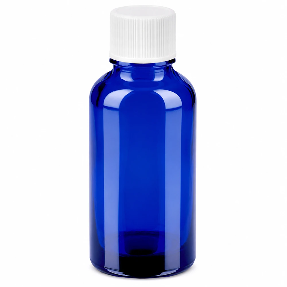 Bottiglia da 30ml 11mm SV bianco STD BlueLine UT18/30 Flacone blu da 30 ml resistente ai raggi UV con tappo bianco per conservare le tinture in modo sicuro