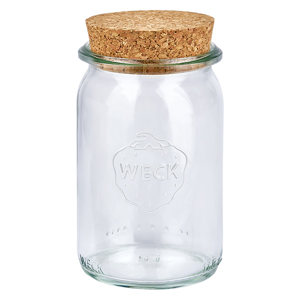 Barattolo cilindrico da 145 ml WECK RR40 con tappo in sughero naturale