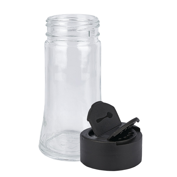 Barattolo per sale/spezie 95ml con doppio shaker nero