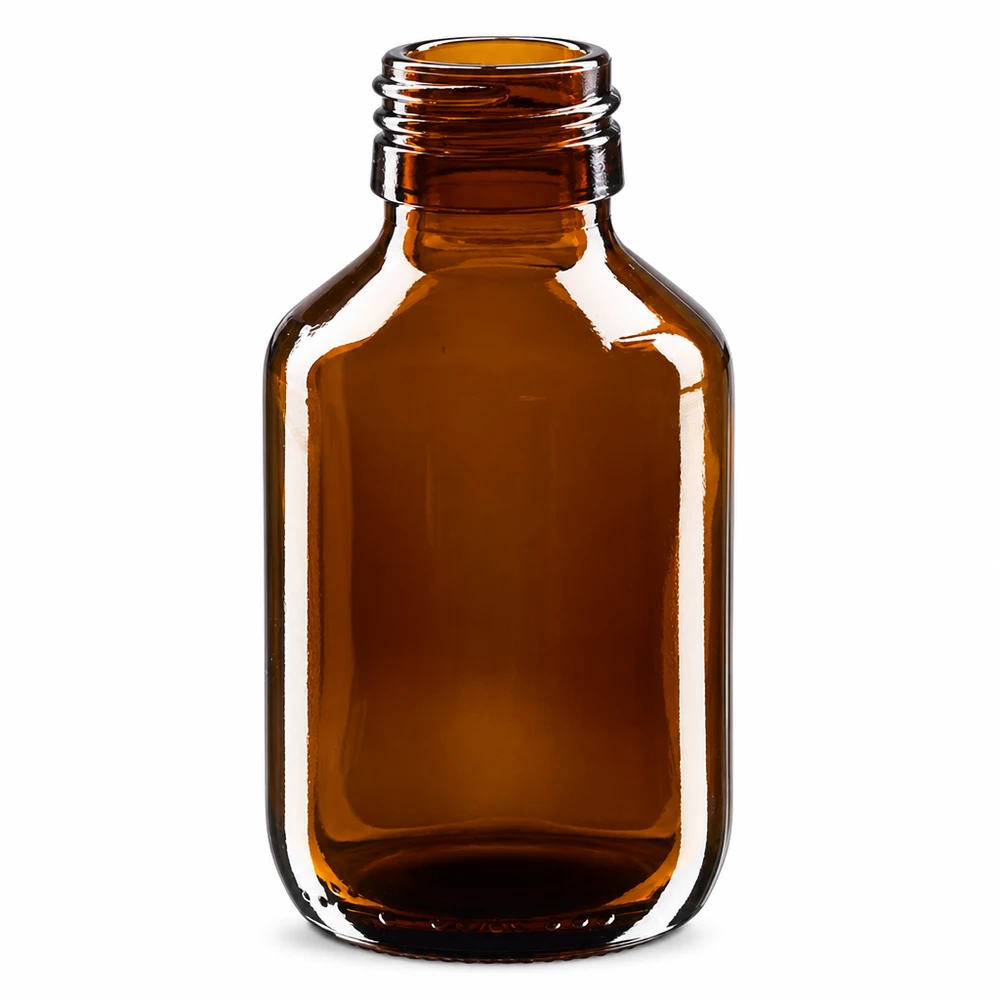 Flacone per medicinali da 100ml marrone, senza tappo PP28 ApoGlas Flacone per medicinali da 100 ml marrone in ApoGlas di alta qualità senza tappo PP28