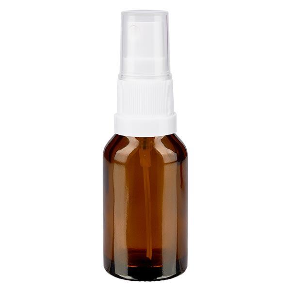 Bottiglia da farmacia marrone 15ml attacco spray bianco