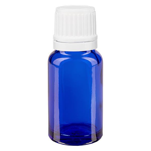 Flacone contagocce blu da 10ml OV bianco/0,7mm ApoGlas