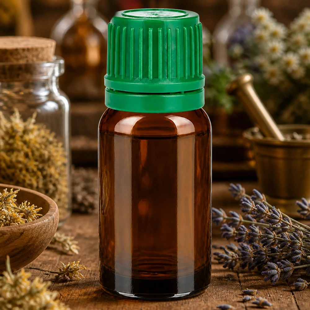 Bottiglia da 10ml 11mm SV verde OV BrownLine UT18/10 Pratico flacone in vetro da 10 ml di qualità farmaceutica con tappo verde a prova di perdite