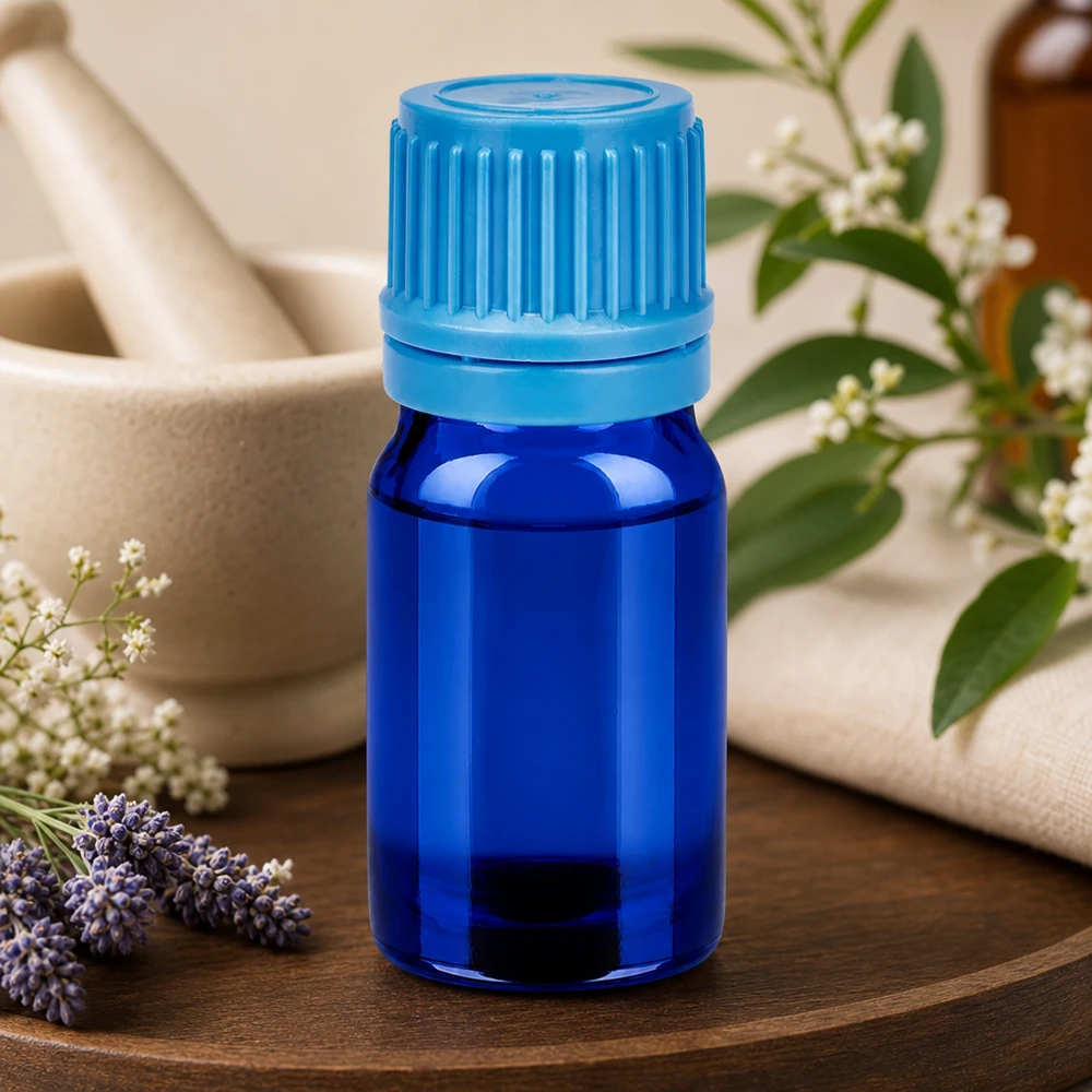 Bottiglia da 5ml 11mm SV blu OV BlueLine UT18/5 Flacone in vetro di alta qualità da 5 ml con apertura di 11 mm in blu cobalto per laboratorio e naturopatia