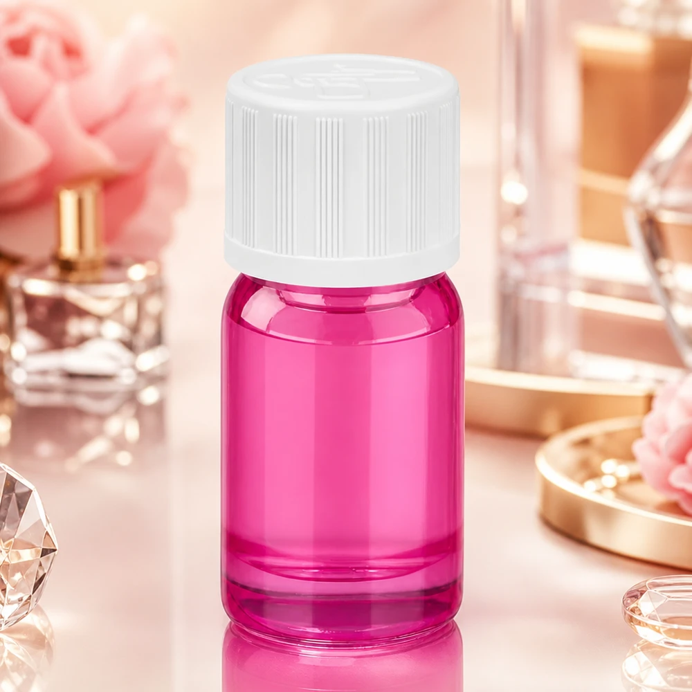Bottiglia da 5ml tappo a vite 11mm bianco standard a prova di bambino PurpleLine UT18/5 Flacone da 5 ml in vetro viola con tappo bianco e apertura del collo di 11 mm per un dosaggio preciso.