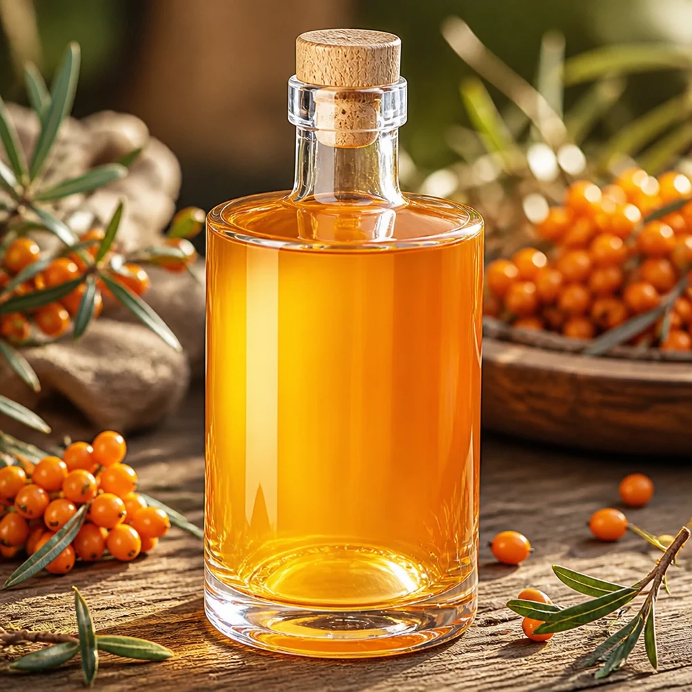 Bottiglia in vetro da 350 ml Galileo con tappo in sughero con impugnatura in legno UNiTWIST®