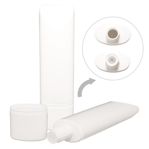 Tubo stand-up 50 ml bianco HD/LDPE incl. sigillo stand-up.