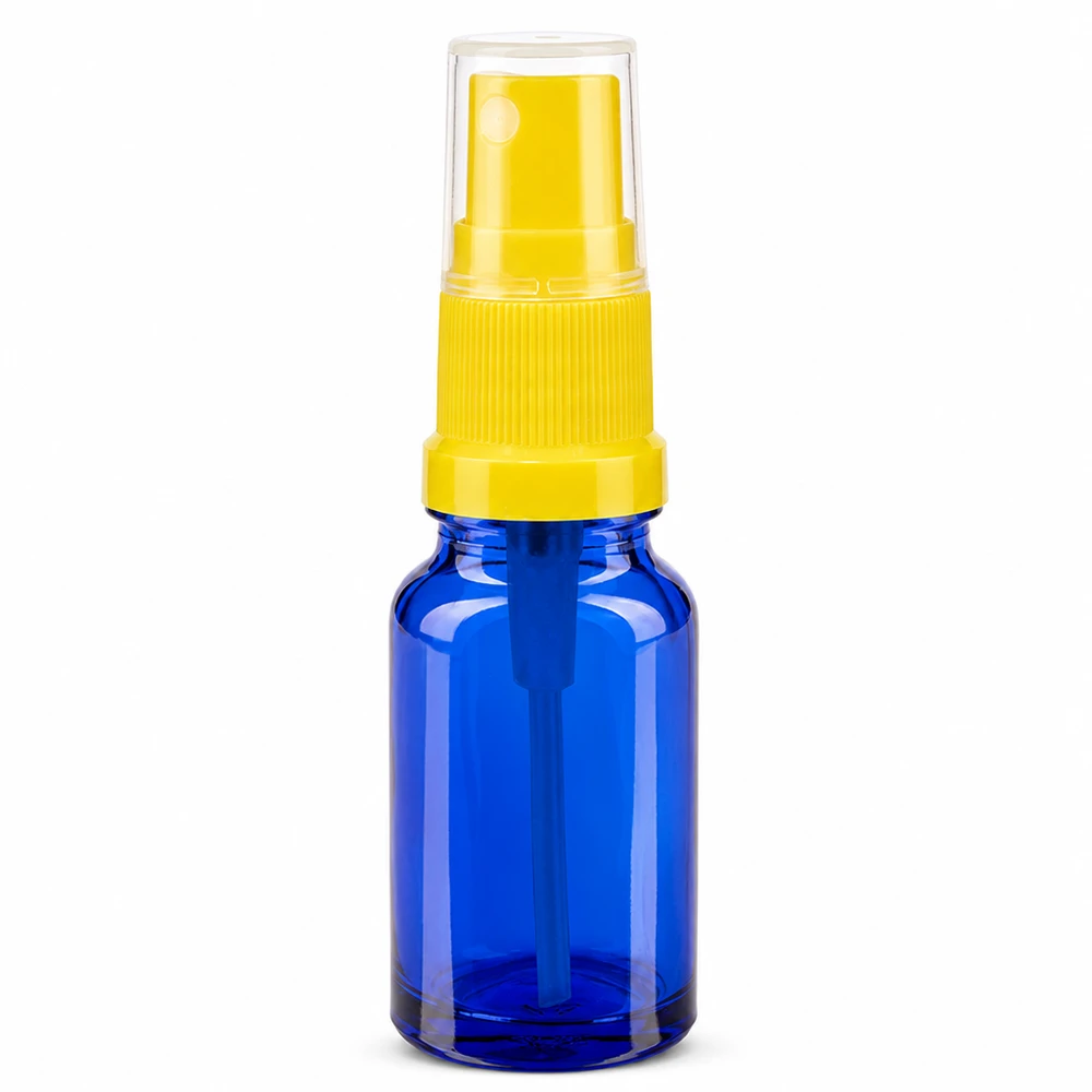 Flacone spray da 10 ml giallo/trasparente STD BlueLine UT18/10 Flacone spray giallo trasparente da 10 ml STD BlueLine UT18 10 con nebulizzazione fine