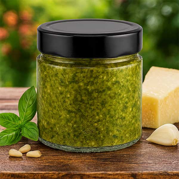 Barattolo rotondo da 135 ml + coperchio BasicSeal nero profondo UNiTWIST...