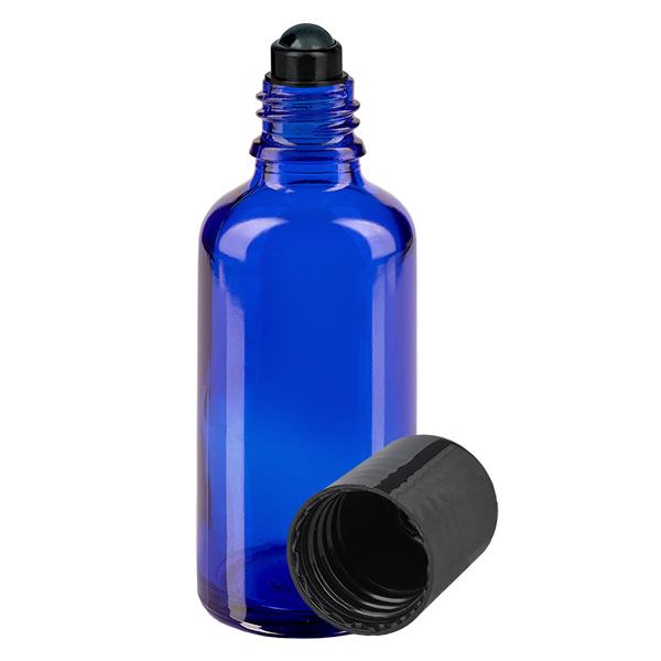Flacone roll-on 50ml blu STD nero ApoGlas Flacone roll-on 50ml blu STD nero ApoGlas