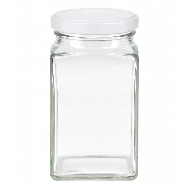 Barattolo tetra da 260 ml con coperchio BasicSeal bianco UNiTWIST.