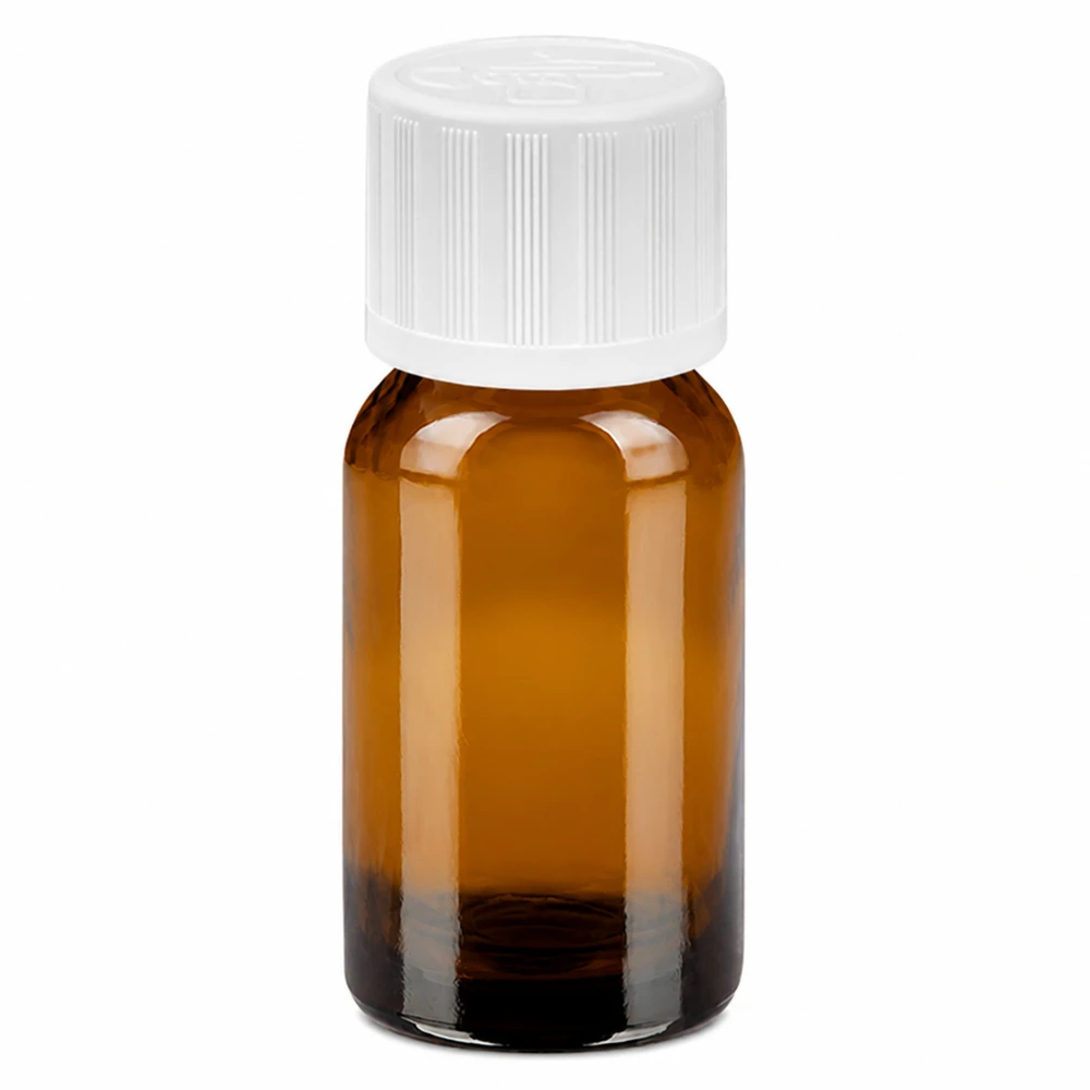 Flacone da 10ml 11mm SV w. STD KiSi BrownLine UT18/10 Flacone in vetro ambrato da 10 ml con tappo a vite bianco per applicazioni di laboratorio e medicazioni