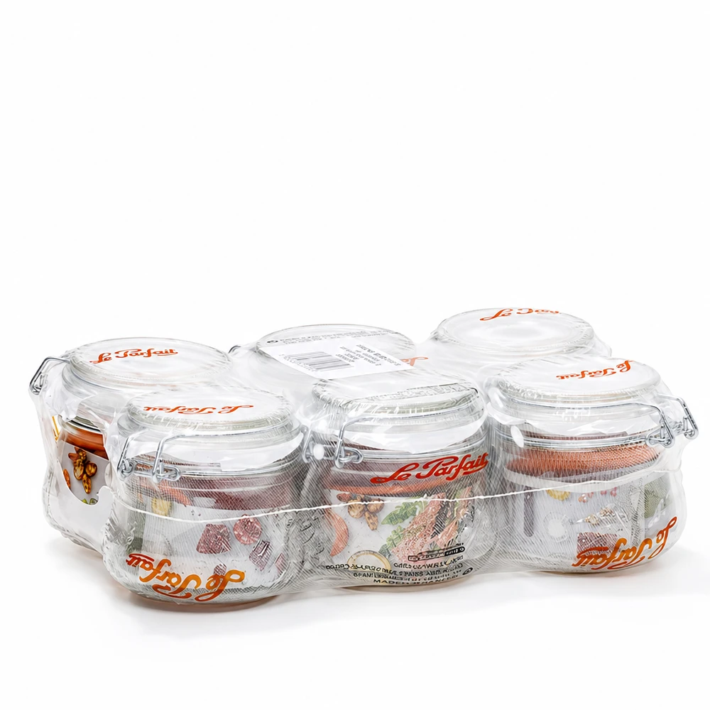 Barattoli da 250 ml Le Parfait con tappo oscillante in un set di 6 barattoli trasparenti per conserve Modello Super
