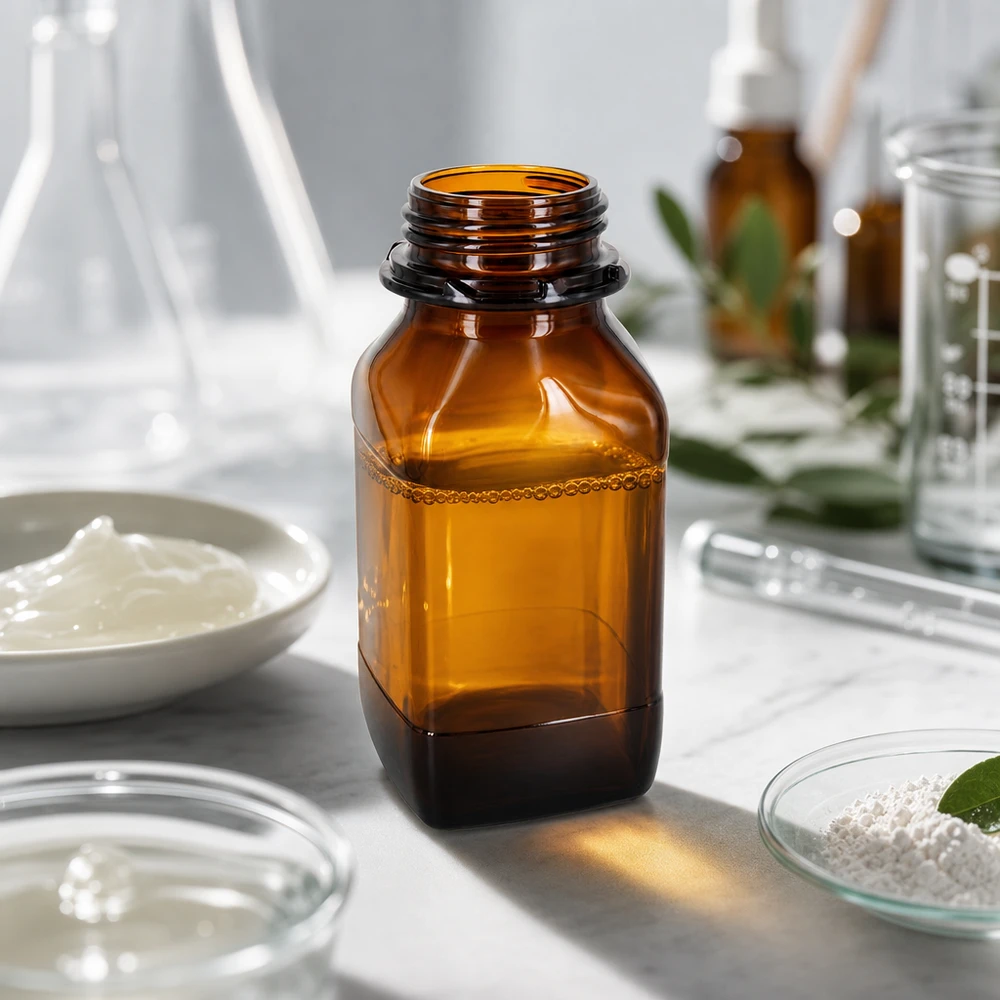 Bottiglia in vetro ambrato da 500 ml con collo largo - Perfetta per le vostre sostanze preziose Bottiglia professionale per prodotti chimici da 500 ml con filettatura a vite per chiusure sicure in laboratorio
