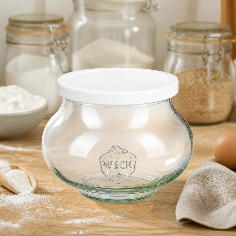 Barattolo decorativo da 560 ml con coperchio ermetico WECK RR80 Barattolo decorativo da 560 ml con coperchio ermetico WECK RR80