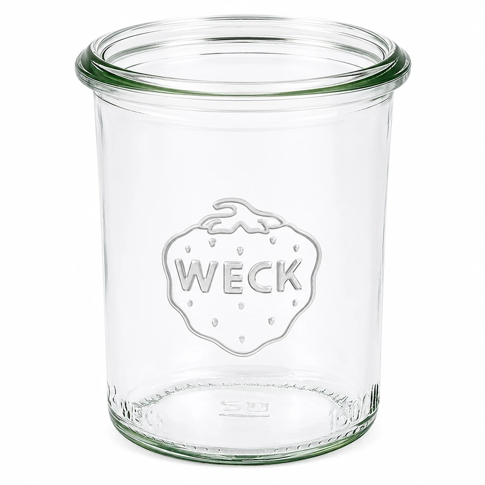 Vaso da 160 ml WECK RR60 con logo in rilievo vaso da conserva trasparente senza coperchio