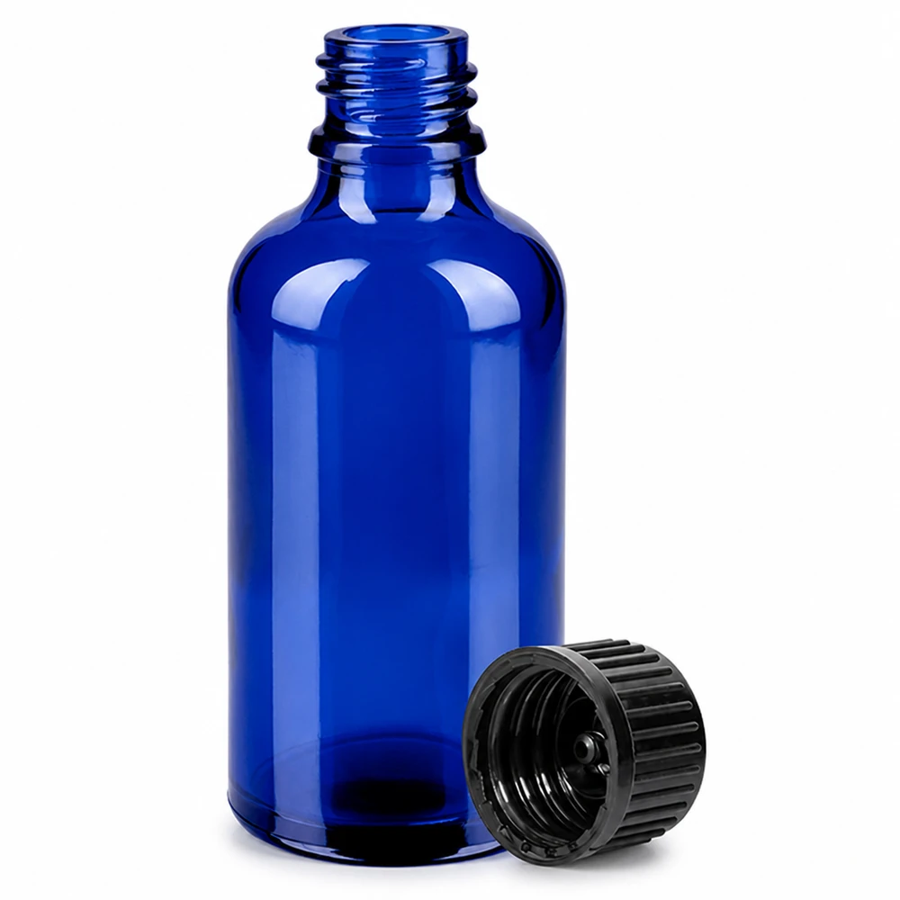 Bottiglia da 50ml 11mm SV nero OV BlueLine UT18/50 Bottiglia professionale in vetro blu da 50 ml con chiusura antimanomissione per applicazioni di laboratorio