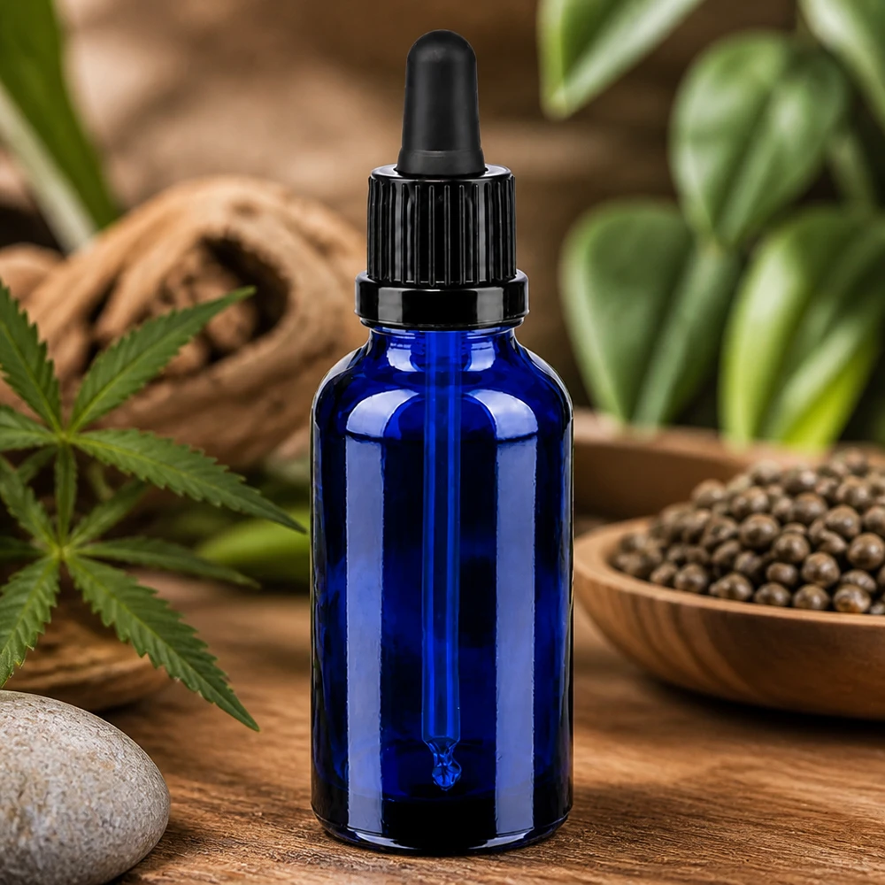 Bottiglia per pipette da 30 ml nera OV BlueLine UT18/30 Piccolo flacone contagocce da 30 ml, ideale per i viaggi e gli spostamenti grazie alle dimensioni maneggevoli e al tappo sicuro.