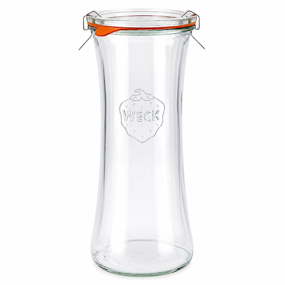 Vaso per salumi WECK 700ml RR80 con coperchio in vetro e anello in gomma, vaso vuoto per conserve e stoccaggio