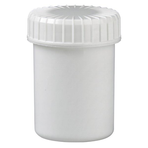 Barattolo a vite bianco da 40 ml con coperchio scanalato Barattolo a vite bianco da 40 ml con coperchio scanalato