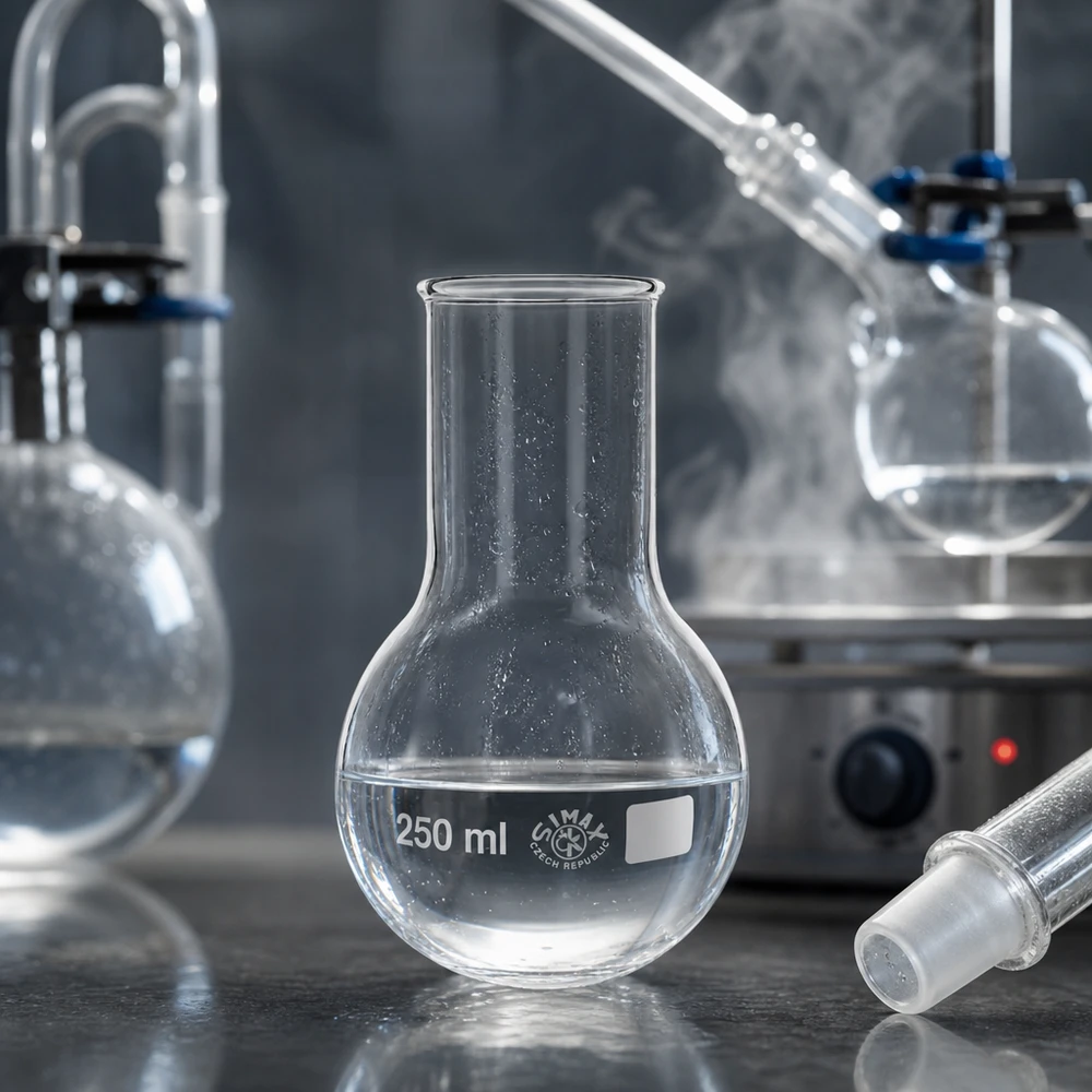 Matraccio a bocca larga da 250 ml con scala graduata per una misurazione precisa del volume in laboratorio