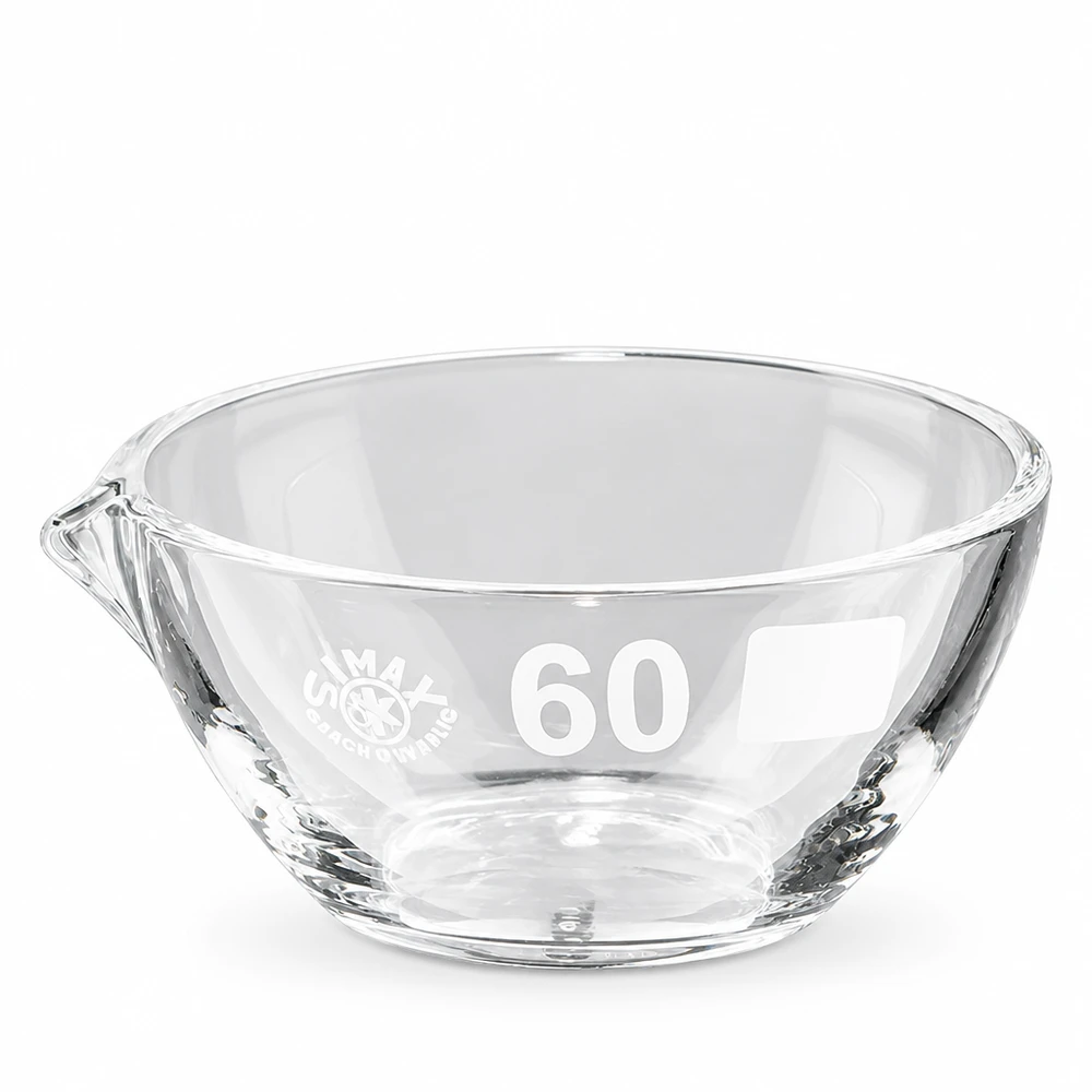 Piatto di evaporazione da 45ml con beccuccio in borosilicato ø60mm Vaschetta per vapori rotonda da 60 mm in vetro borosilicato resistente al calore con funzione di versamento