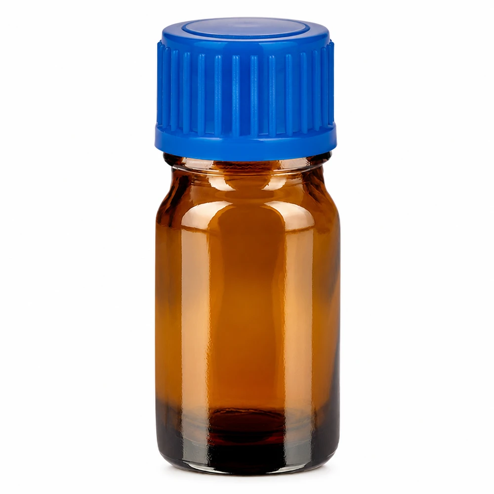 Bottiglia da 5ml 11mm SV blu STD BrownLine UT18/5 Flacone in vetro ambrato da 5 ml con tappo a vite blu per oli essenziali e medicinali