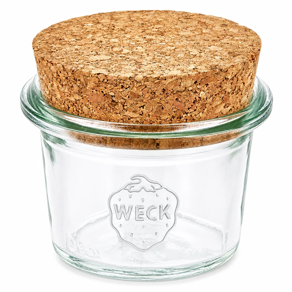 Barattolo da 35ml WECK RR40 con tappo in sughero naturale Vaso da 35 ml WECK RR40 con chiusura in sughero naturale vaso per conserve piccolo stoccaggio spezie marmellata