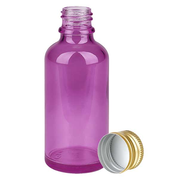 Flacone da 50ml tappo a vite 11mm alluminio oro standard PurpleLine. UT18/50