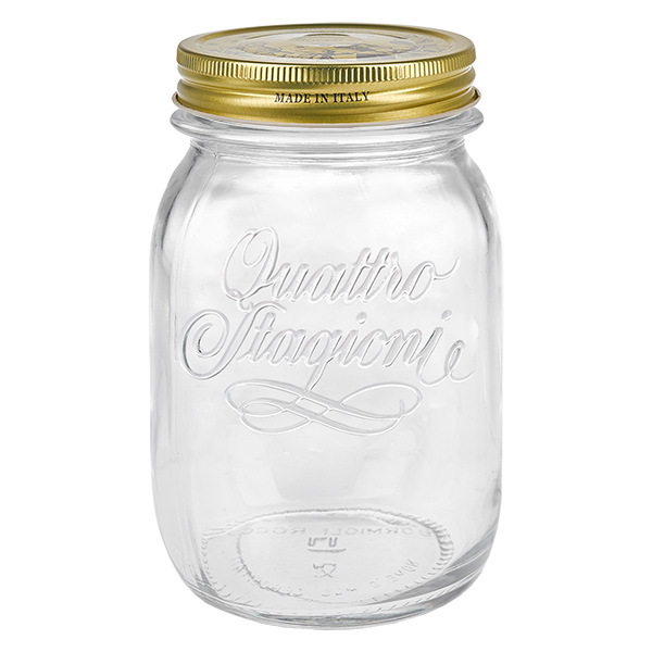 Barattolo rotondo "Quattro Stagioni" da 500 ml con coperchio