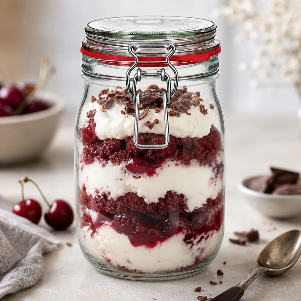 Barattolo ermetico da 1140 ml con tappo girevole, perfetto per dessert e dolci a strati