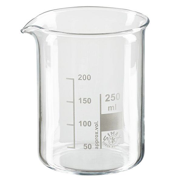 Bicchiere 250ml in vetro borosilicato, forma bassa