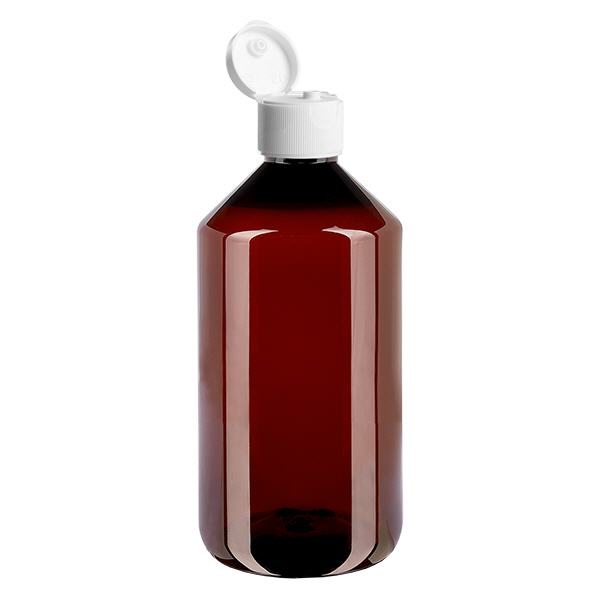 Bottiglia in PET da 750 ml con tappo a ribalta bianco