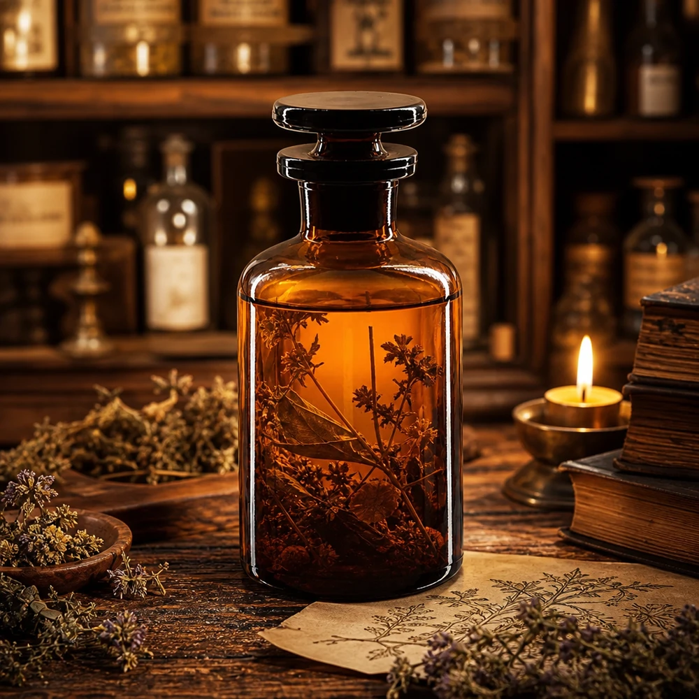Bottiglia a spalla tonda 50ml marrone collo stretto in vetro con tappo Fiaschetta da farmacia da 50 ml, marrone, a collo stretto, con tappo di vetro, per tinture di erbe e prodotti fitoterapici