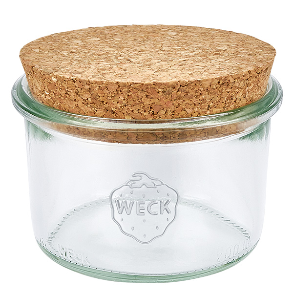 Bicchieri da 200 ml WECK RR80 con tappo in sughero naturale