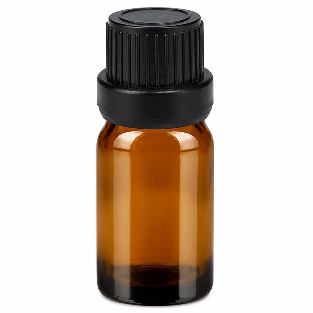 Flacone contagocce da 5 ml 2 mm nero OV BrownLine UT18/5 Flacone contagocce da 5 ml marrone con tappo nero per oli essenziali ed essenze