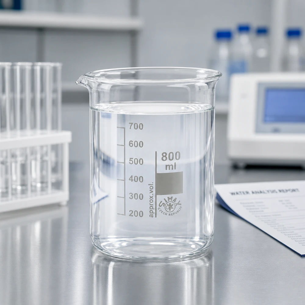 Bicchiere in vetro borosilicato da 800 ml di forma bassa con beccuccio per laboratori chimici professionali