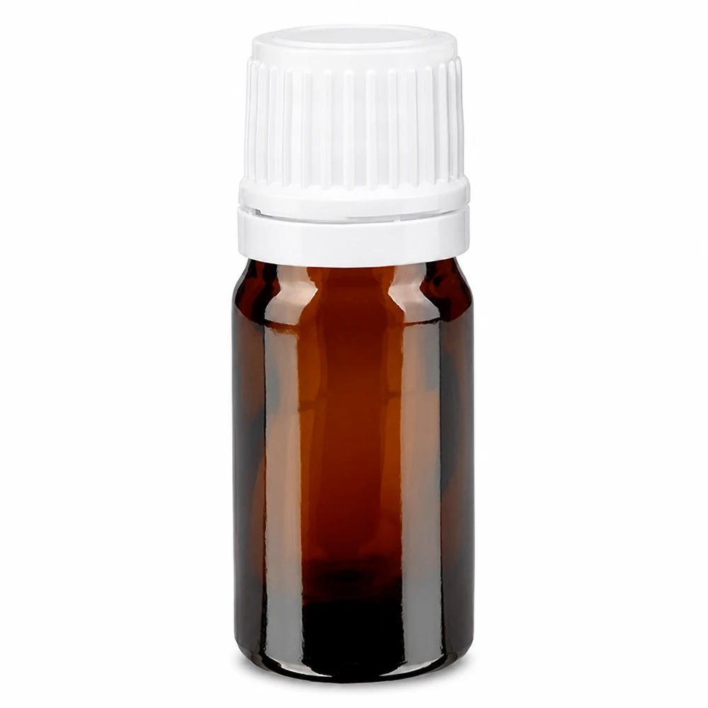 Bottiglia da farmacia marrone da 5ml. SV OV bianco/11mm ApoGlas Flacone da farmacia marrone da 5 ml in vetro ambrato con tappo a vite bianco da 11 mm