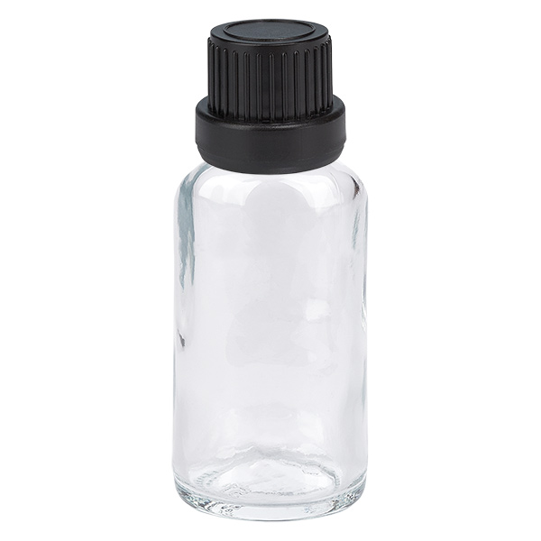 Flacone contagocce da 20 ml 2 mm nero OV ClearL. UT18/20