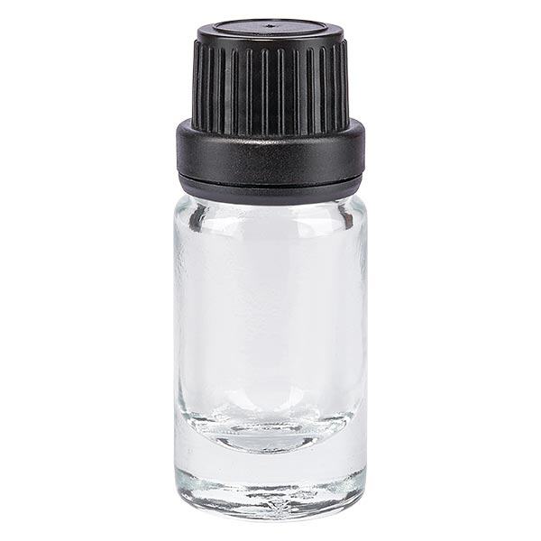 Flacone da farmacia trasparente da 5 ml. SV OV nero/11mm ApoGlas