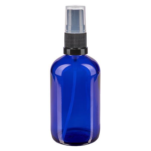 Flacone spray blu da 100 ml. STD nero/trasp. ApoGlas