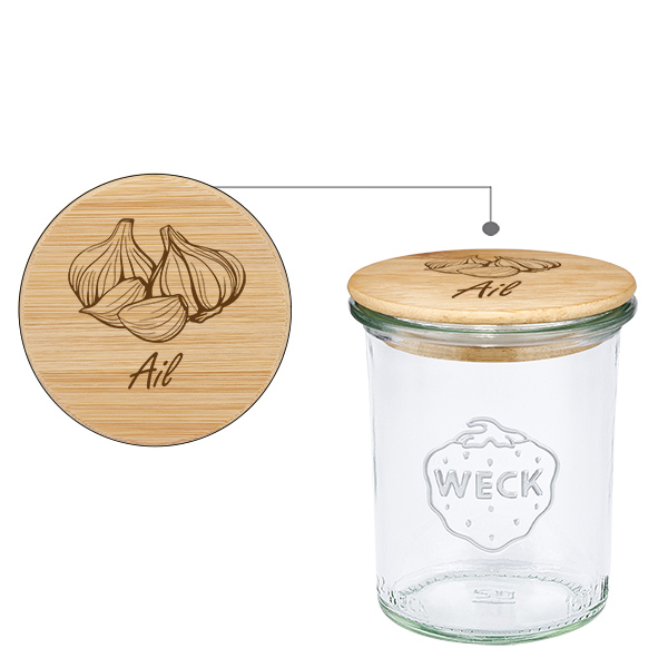 Coppia in legno "Ail" con verrina WECK 160ml Coppia in legno "Ail" con verrina WECK 160ml