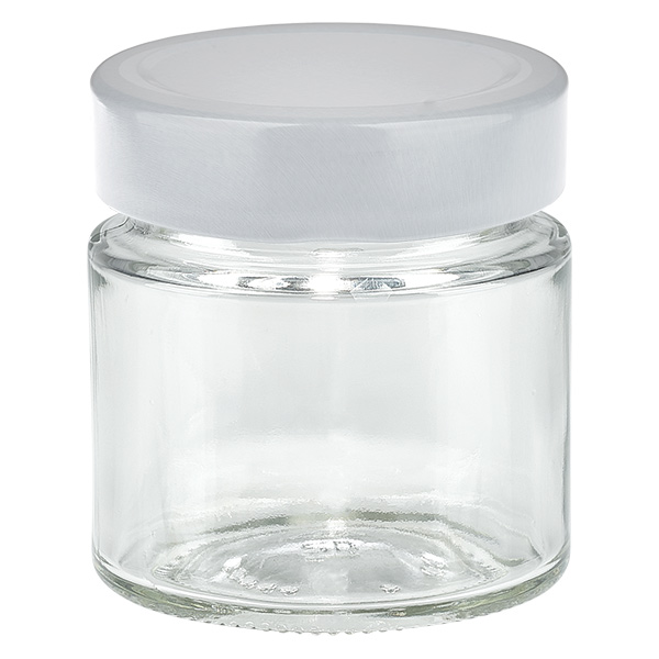 Barattolo rotondo da 135 ml + coperchio BasicSeal bianco profondo UNiTWIST...