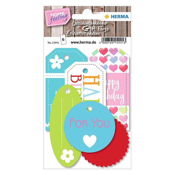 Etichetta regalo "Happy Birthday" (6 pezzi)